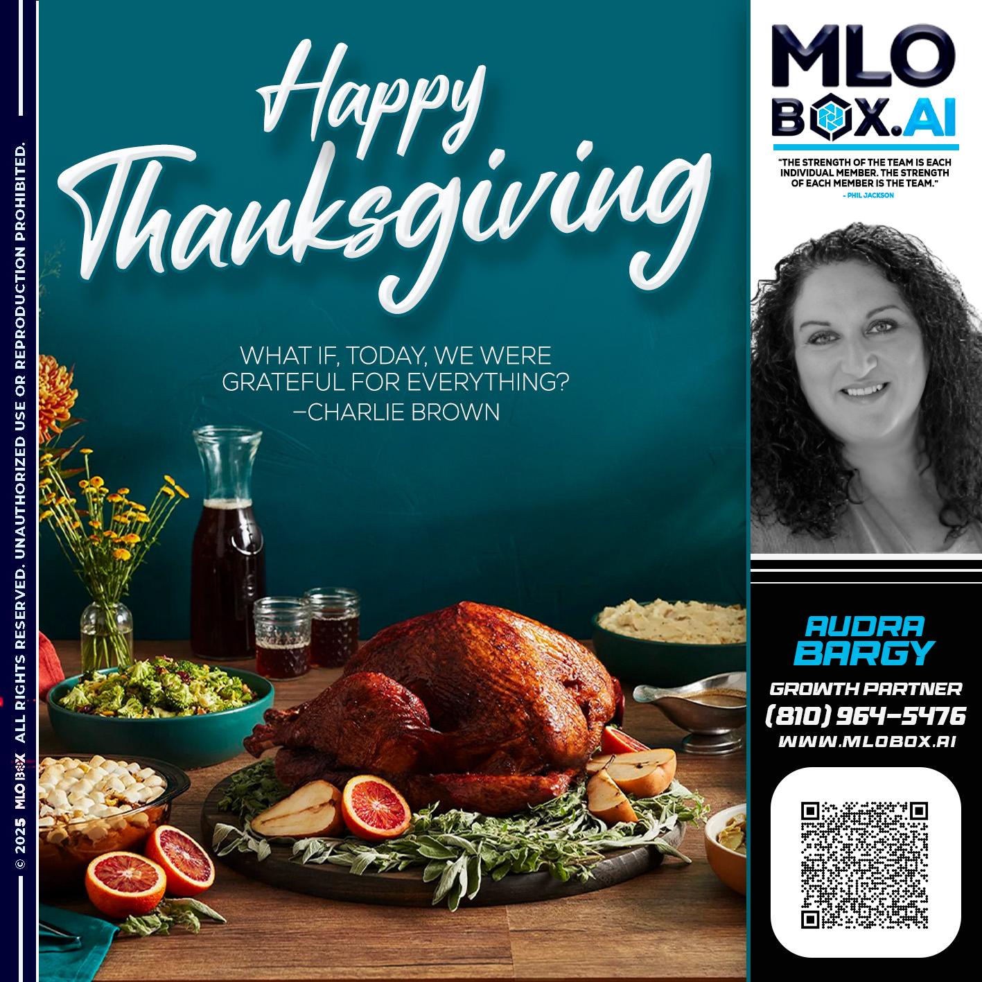 HAPPY THANKSGIVING - Audra Bargy -Mortgage Loan Officer
